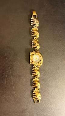 Cannes Vintage Gold-Tone Elephant Link Bracelet Quartz Women's Watch